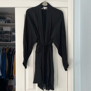 Black Lunya washable silk robe